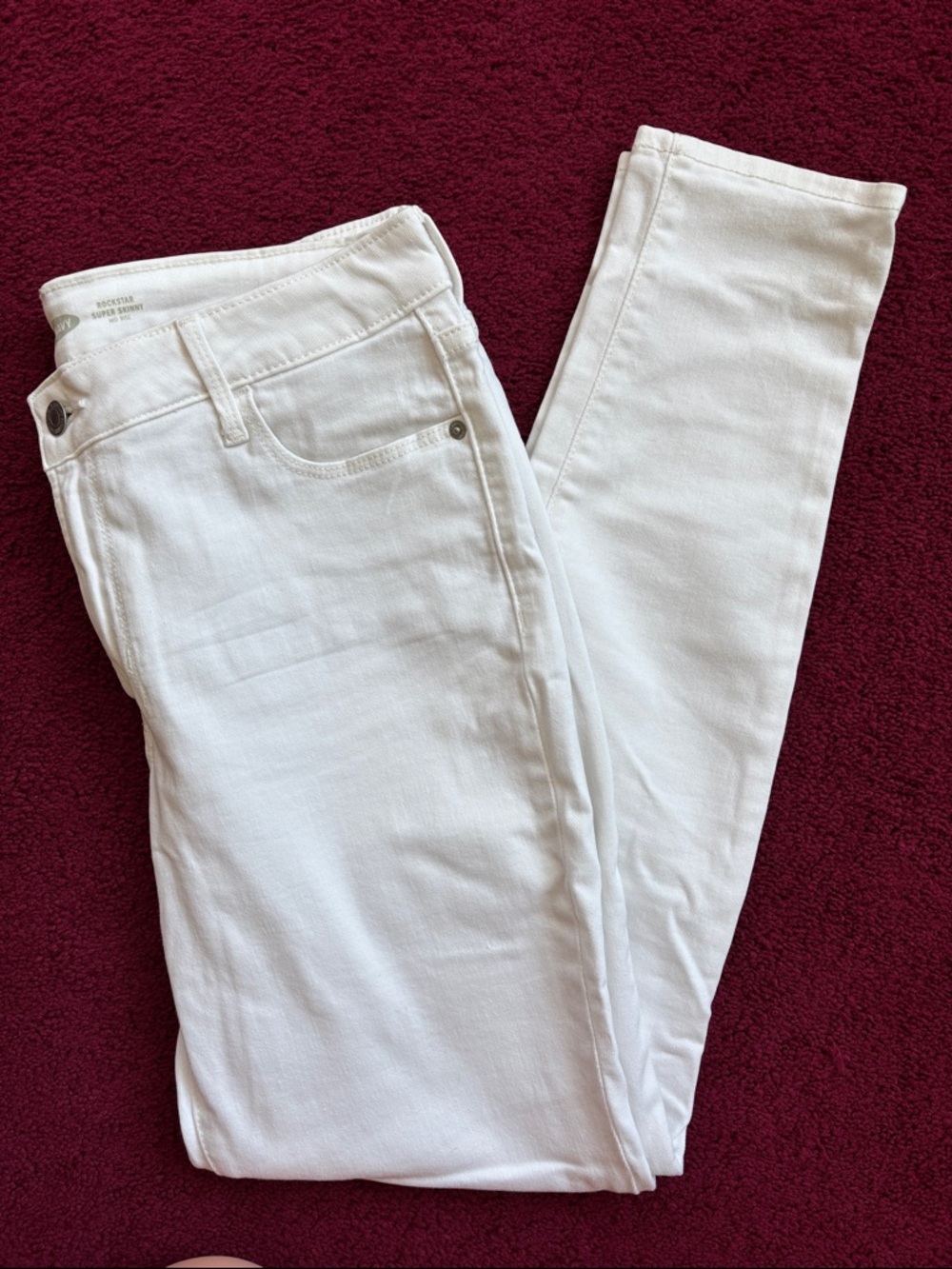 Old Navy White Women's Skinny Jeans - Clean Stretch Fit